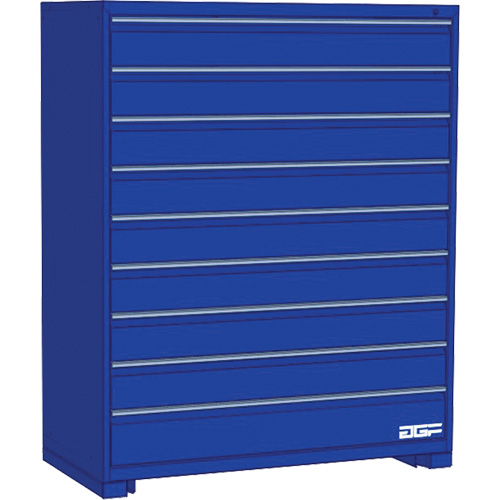 Modular Drawer Cabinet, 9 Drawers, 60" W x 24" D x 60" H, Blue Fastek