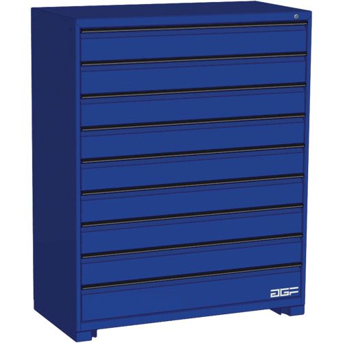Armoire &agrave; tiroirs modulaire, 9 tiroirs, 48" la x 24" p x 60" h, Bleu Fastek