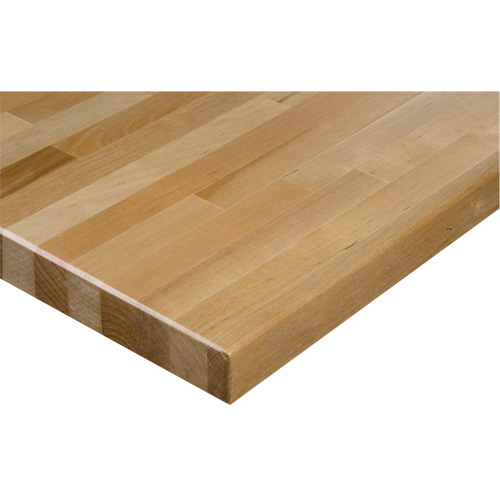 Hardwood Workbench Top, 48" W x 24" D, Square Edge, 1-1/4" Thick Fastek