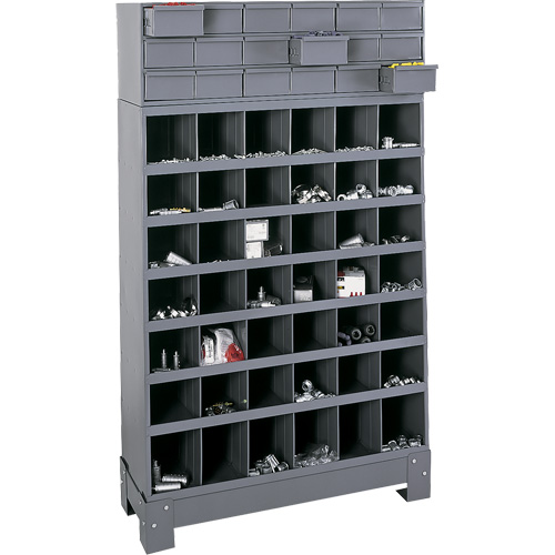 Modular Small Parts Storage Unit, Steel, 18 Drawers, 33-3/4" x 12-1/4" x 58-5/8", Grey Fastek