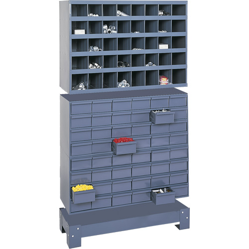 Unit&eacute; de stockage modulaire pour petites pi&egrave;ces, Acier, 48 tiroirs, 33-3/4" x 12-1/4" x 58-3/8", Gris Fastek
