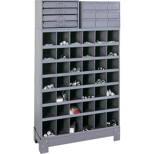 Unit&eacute; de stockage modulaire pour petites pi&egrave;ces, Acier, 13 tiroirs, 33-3/4" x 12-1/4" x 59", Gris Fastek