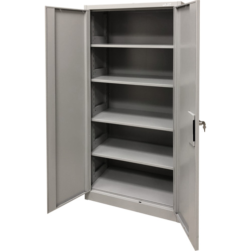 Armoire de rangement, Acier, 4 Tablettes, 78" h x 36" la x 24" P, Gris Fastek