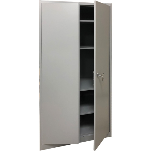 Armoire de rangement, Acier, 4 Tablettes, 78" h x 36" la x 24" P, Gris Fastek