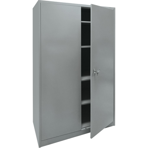 Armoire de rangement, Acier, 4 Tablettes, 78" h x 48" la x 24" P, Gris Fastek