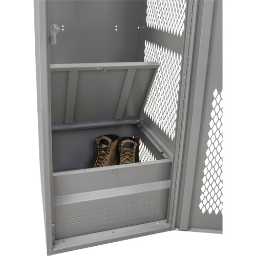 Gear Locker with Door, Steel, 24" W x 24" D x 72" H, Grey Fastek