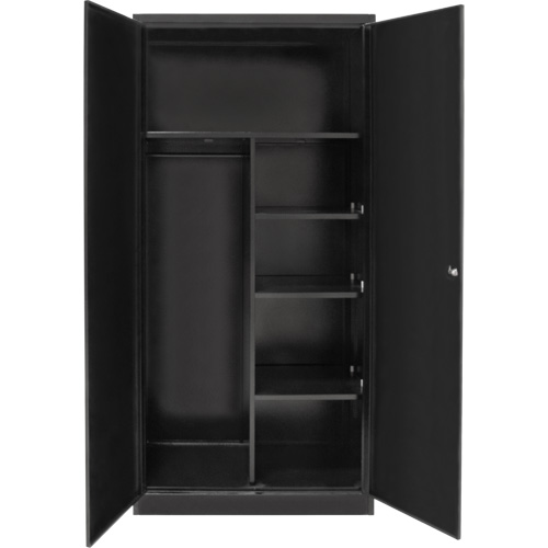 Armoire de rangement combin&eacute;e, 36" la x 18" p x 72" h, Noir Fastek