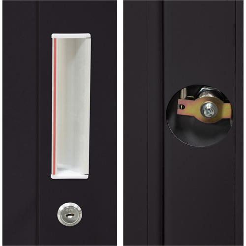 Hi-Boy Storage Cabinet, Steel, 4 Shelves, 72" H x 36" W x 18" D, Black Fastek