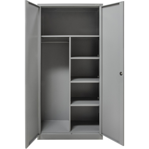 Armoire de rangement combin&eacute;e, 36" la x 18" p x 72" h, Gris Fastek