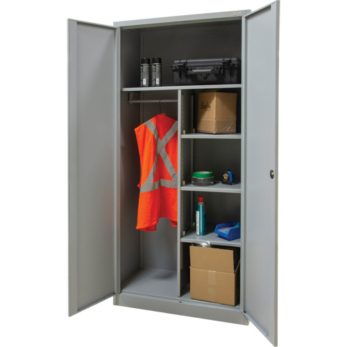 Armoire de rangement combin&eacute;e, 36" la x 18" p x 72" h, Gris Fastek