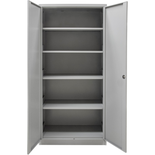 Hi-Boy Storage Cabinet, Steel, 4 Shelves, 72" H x 36" W x 18" D, Grey Fastek