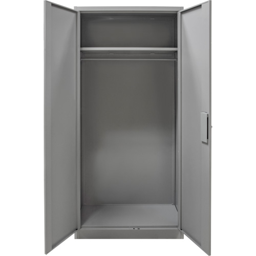 Wardrobe Storage Cabinet, Steel, 36" W x 18" D x 72" H, Grey Fastek