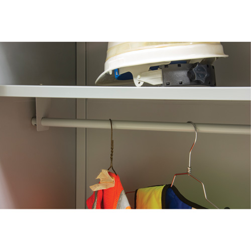 Wardrobe Storage Cabinet, Steel, 36" W x 18" D x 72" H, Grey Fastek