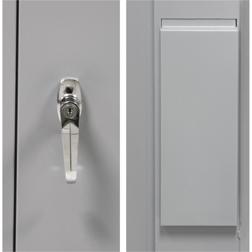 Wardrobe Storage Cabinet, Steel, 36" W x 18" D x 72" H, Grey Fastek