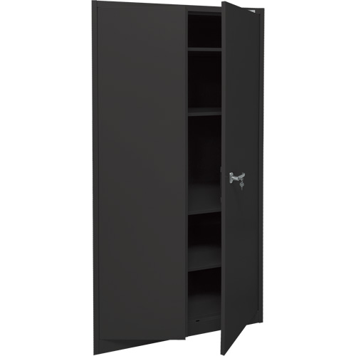Storage Cabinet, Steel, 4 Shelves, 78" H x 36" W x 24" D, Black Fastek