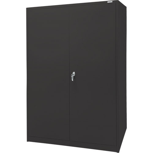 Armoire d'entreposage, Acier, 4 Tablettes, 78" h x 48" la x 24" P, Noir Fastek