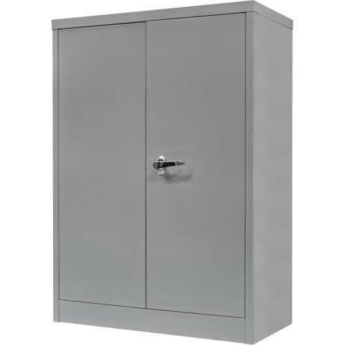 Counter-High Storage Cabinet, Steel, 2 Shelves, 42" H x 36" W x 24" D, Grey Fastek