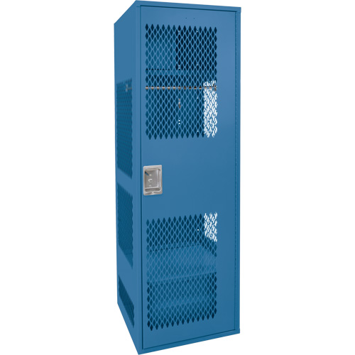 Gear Locker with Door, Steel, 24" W x 18" D x 72" H, Dark Blue Fastek