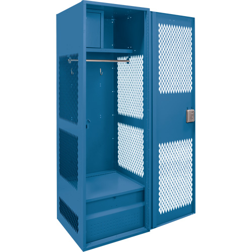 Gear Locker with Door, Steel, 24" W x 18" D x 72" H, Dark Blue Fastek