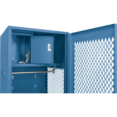 Gear Locker with Door, Steel, 24" W x 18" D x 72" H, Dark Blue Fastek