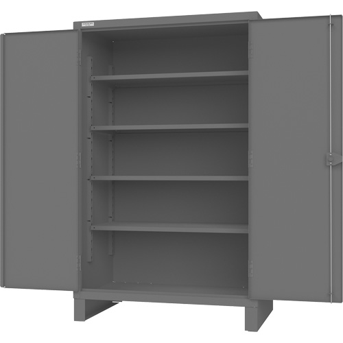 Armoire avec portes encastr&eacute;es en panneau perfor&eacute;, Acier, 4 Tablettes, 78" h x 48" la x 30" P, Gris Fastek