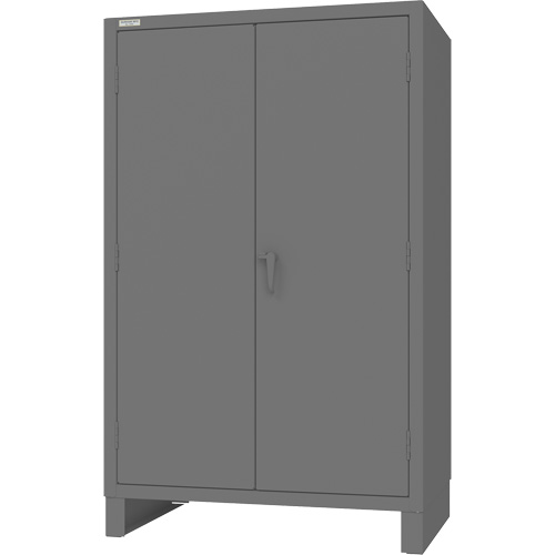 Armoire avec portes encastr&eacute;es en panneau perfor&eacute;, Acier, 4 Tablettes, 78" h x 48" la x 30" P, Gris Fastek