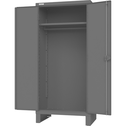 Armoire avec barre de suspension et portes encastr&eacute;es standards , Acier, 78" h x 36" la x 24" P, Gris Fastek
