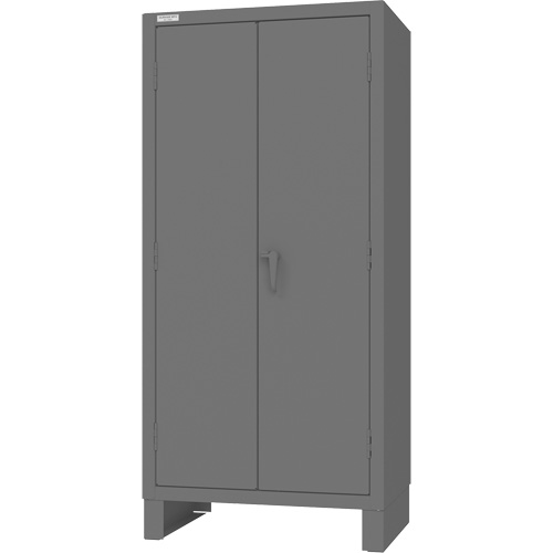 Armoire avec barre de suspension et portes encastr&eacute;es standards , Acier, 78" h x 36" la x 24" P, Gris Fastek