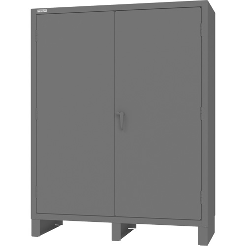 Armoire avec barre de suspension et portes encastr&eacute;es standards, Acier, 78" h x 60" la x 24" P, Gris Fastek