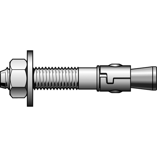 Boulons d'ancrage Power Stud &agrave; gaine d'ancrage, Acier au carbone, 5/8" x 3-1/2" Fastek