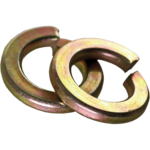 Split Lock Washer, 1/4", Yellow Zinc Fastek