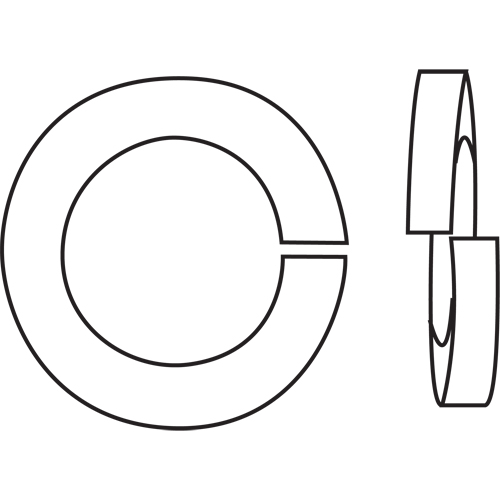 Split Lock Washer, 1/4", Yellow Zinc Fastek