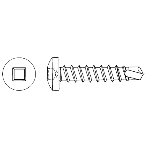 Self Drill Screw Pan, #6 x 3/8" L, Zinc Plated Fastek