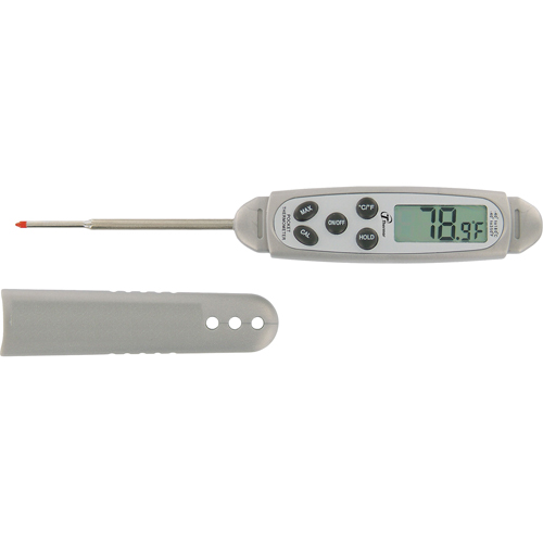 Waterproof Stem Thermometer, Contact, Digital, -40.0-450.0°F (-40.0-230.0°C) Fastek