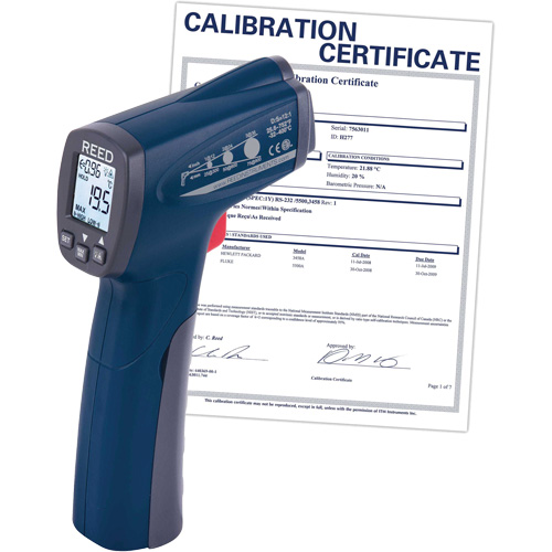Infrared Thermometer with ISO Certificate, -25.6°- 752° F ( -32° - 400° C ), 12:1, Adjustable Emmissivity Fastek