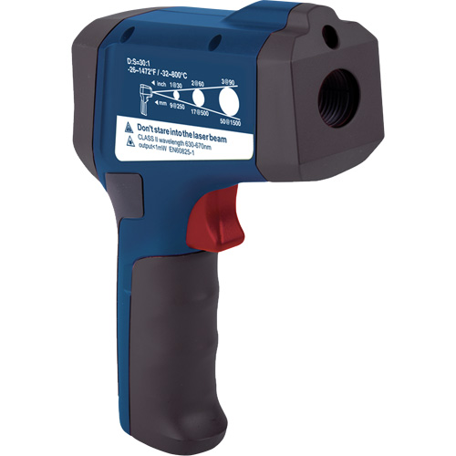 Professional Infrared Thermometer, -26 - 1472° F ( -32 - 800° C ), 30:1, Adjustable Emmissivity Fastek