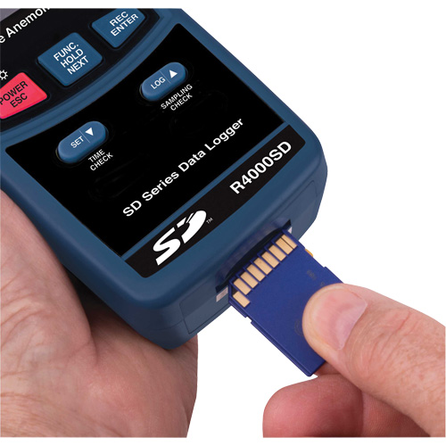 Thermo-an&eacute;mom&egrave;tres, Enregistrement des donn&eacute;es, Gamme de v&eacute;locit&eacute; d'air de 0,4 &agrave; 30,0 m/sec Fastek