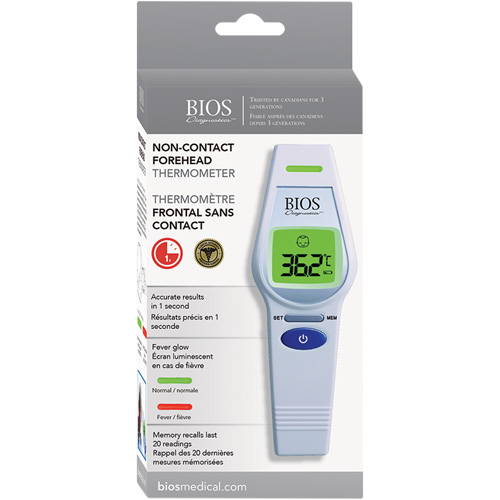 Non-Contact Forehead Thermometer, 0°C - 100.0°C (32.0°F - 212.0°F), Fixed Emmissivity Fastek