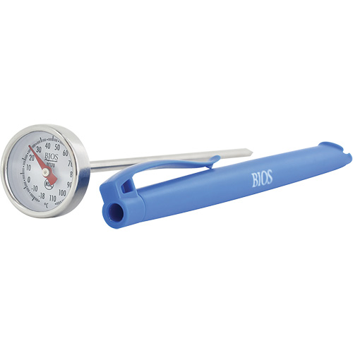 1" Dial Thermometer Celsius Only with Calibration Sleeve, Contact, Analogue, 0.4-230°F (-18-110°C) Fastek