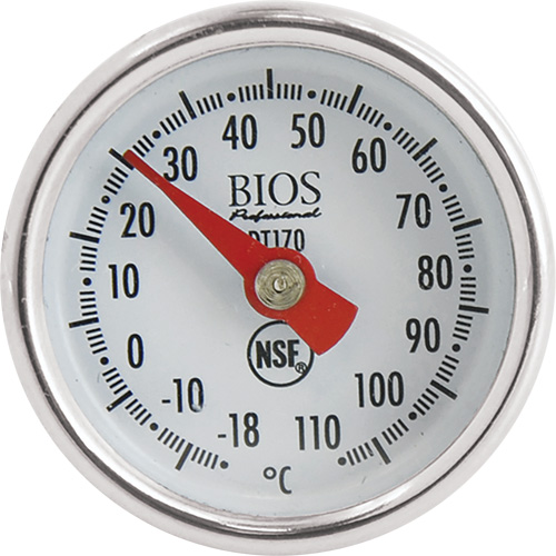 1" Dial Thermometer Celsius Only with Calibration Sleeve, Contact, Analogue, 0.4-230°F (-18-110°C) Fastek