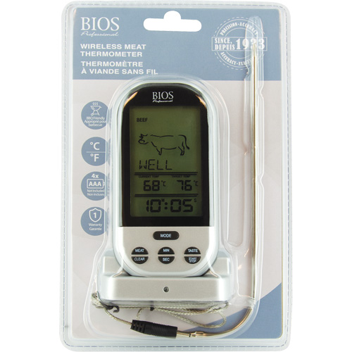 Wireless Meat & Poultry Thermometer, Contact, Digital, 32-482°F (0-250°C) Fastek