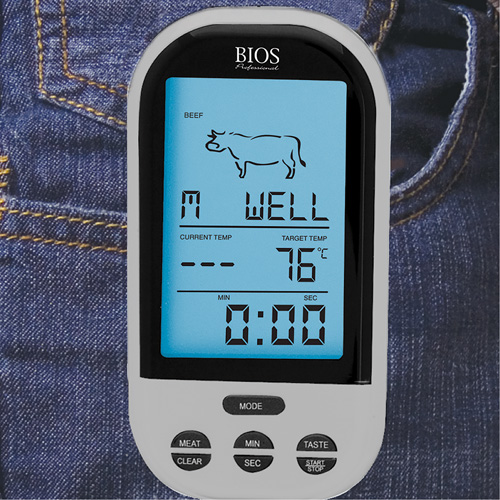 Wireless Meat & Poultry Thermometer, Contact, Digital, 32-482°F (0-250°C) Fastek