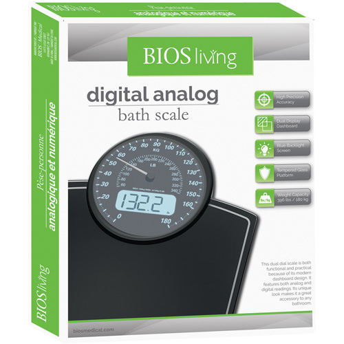 Digital Analog Scale, 396 lbs. Cap., 100 g / 0.2 lbs. Graduations Fastek