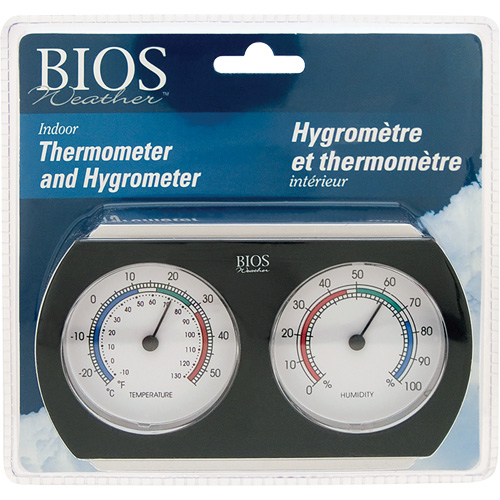 Indoor Thermometer/Hygrometer, 10°- 130° F ( -25° - 55° C ) Fastek