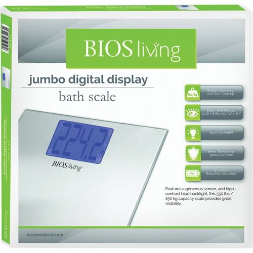 Jumbo Digital Display Scale, 550 lbs. Cap., 0.2 lbs. / 0.1 kg Graduations Fastek