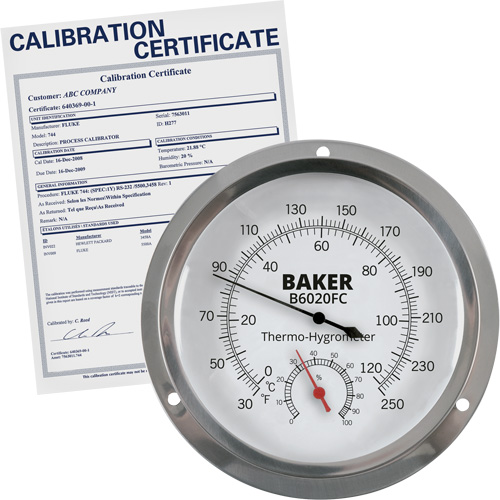 Dial Thermo-Hygrometer with ISO Certificate, 0% - 100% RH, 30 - 250°F (0 - 120°C) Fastek
