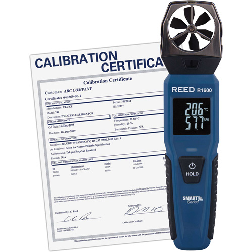 Bluetooth Smart Series Vane Anemometer with ISO Certificate, Data Logging, 0.6 - 25 m/sec/118 - 4921 ft./min/2.1 - 90 Km/hr/1.3 - 55.9 Mph Air Velocity Range Fastek