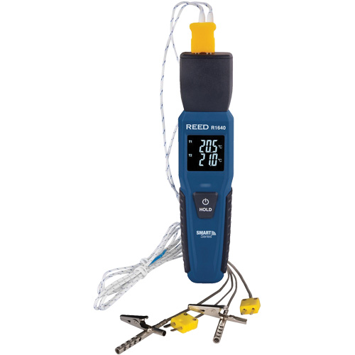 Thermom&egrave;tre &agrave; thermocouple de s&eacute;rie intelligente R1640 avec sondes pour fourneau/cong&eacute;lateur, Contact, Num&eacute;rique, 32-122°F (0-50°C) Fastek