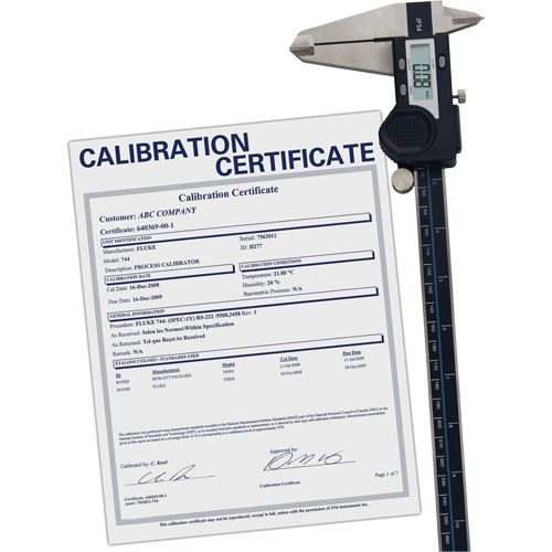 Digital Caliper with Traceable Certificate, 0.0005" (0.01 mm) Resolution, 0" - 12" (0 mm - 300 mm) Range Fastek