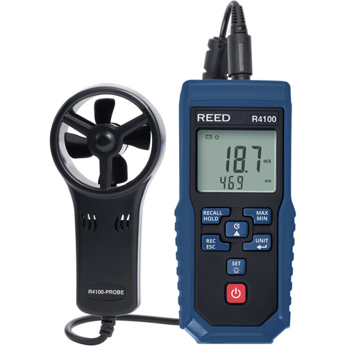 Vane Thermo-Anemometer with Air Volume, Data Logging, 0.4 - 30 m/sec Air Velocity Range Fastek